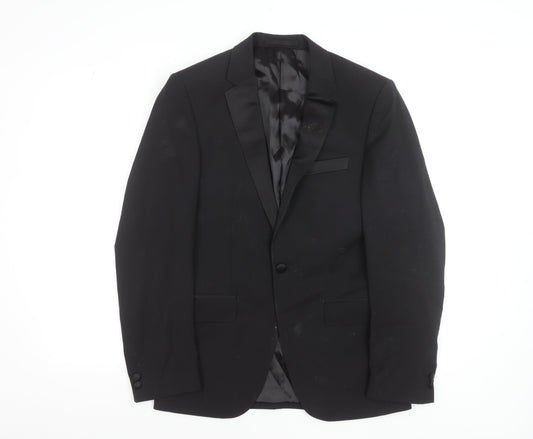 Marks and Spencer Men’s Black Wool Blend 36in Shawl Lapel Jacket