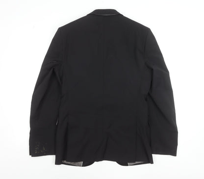 Marks and Spencer Men’s Black Wool Blend 36in Shawl Lapel Jacket