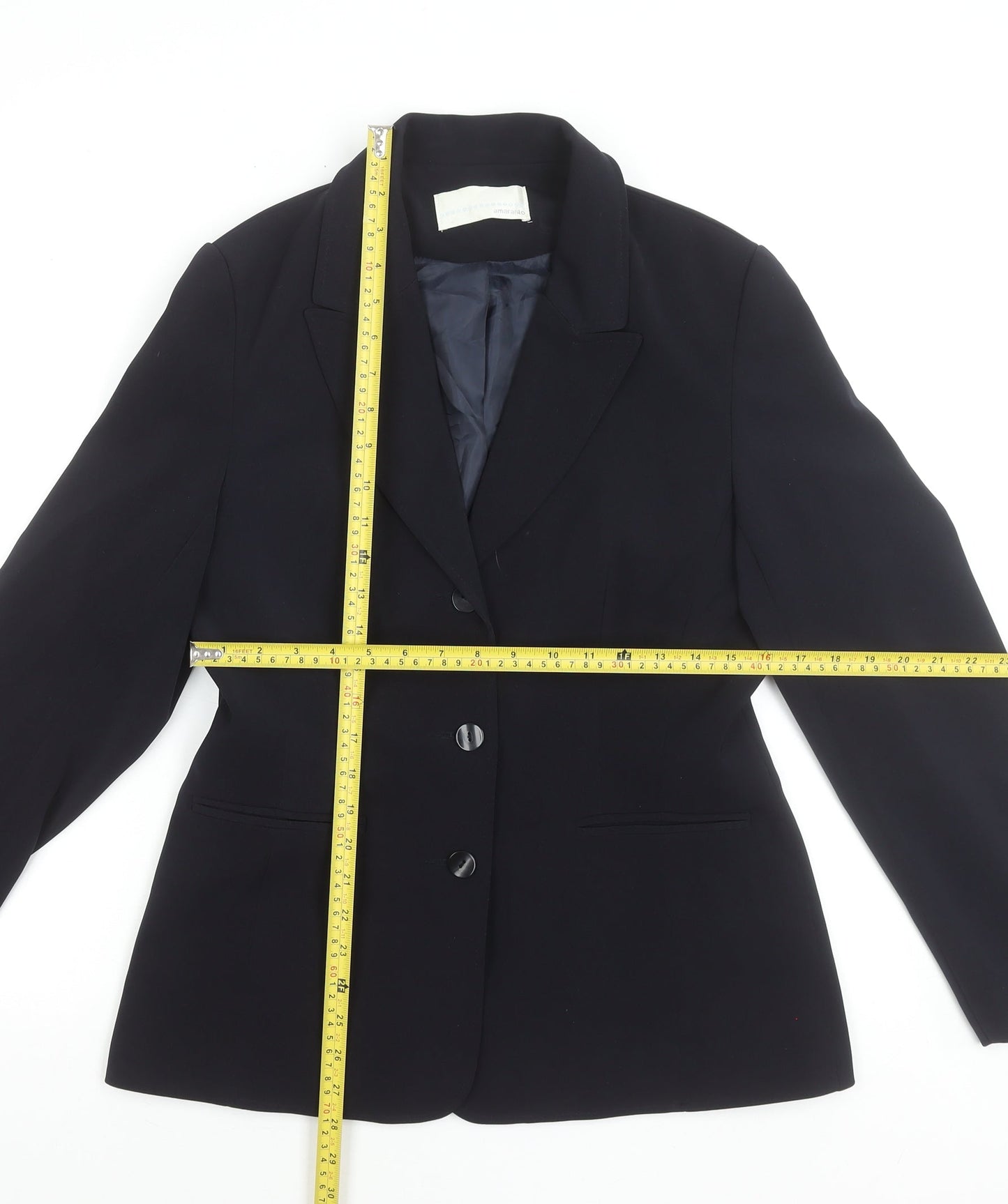 Amarant Women Black Size 12 Classic Single-Breasted Blazer