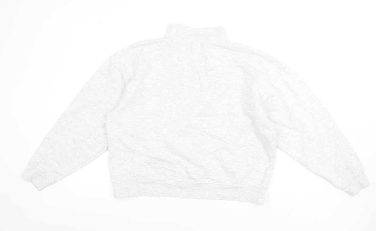 ASOS Design Women's Grey 1/2 Zip Sweatshirt UK 14 Cotton Blend