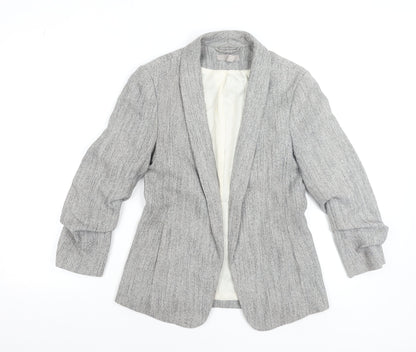 H&M Women's Grey Size 8 Shawl Collar Single-Breasted Blazer
