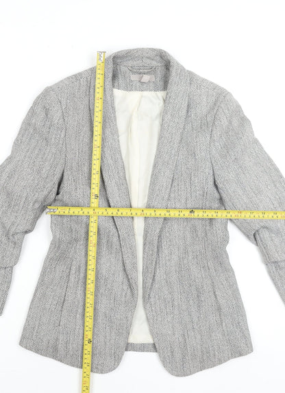 H&M Women's Grey Size 8 Shawl Collar Single-Breasted Blazer