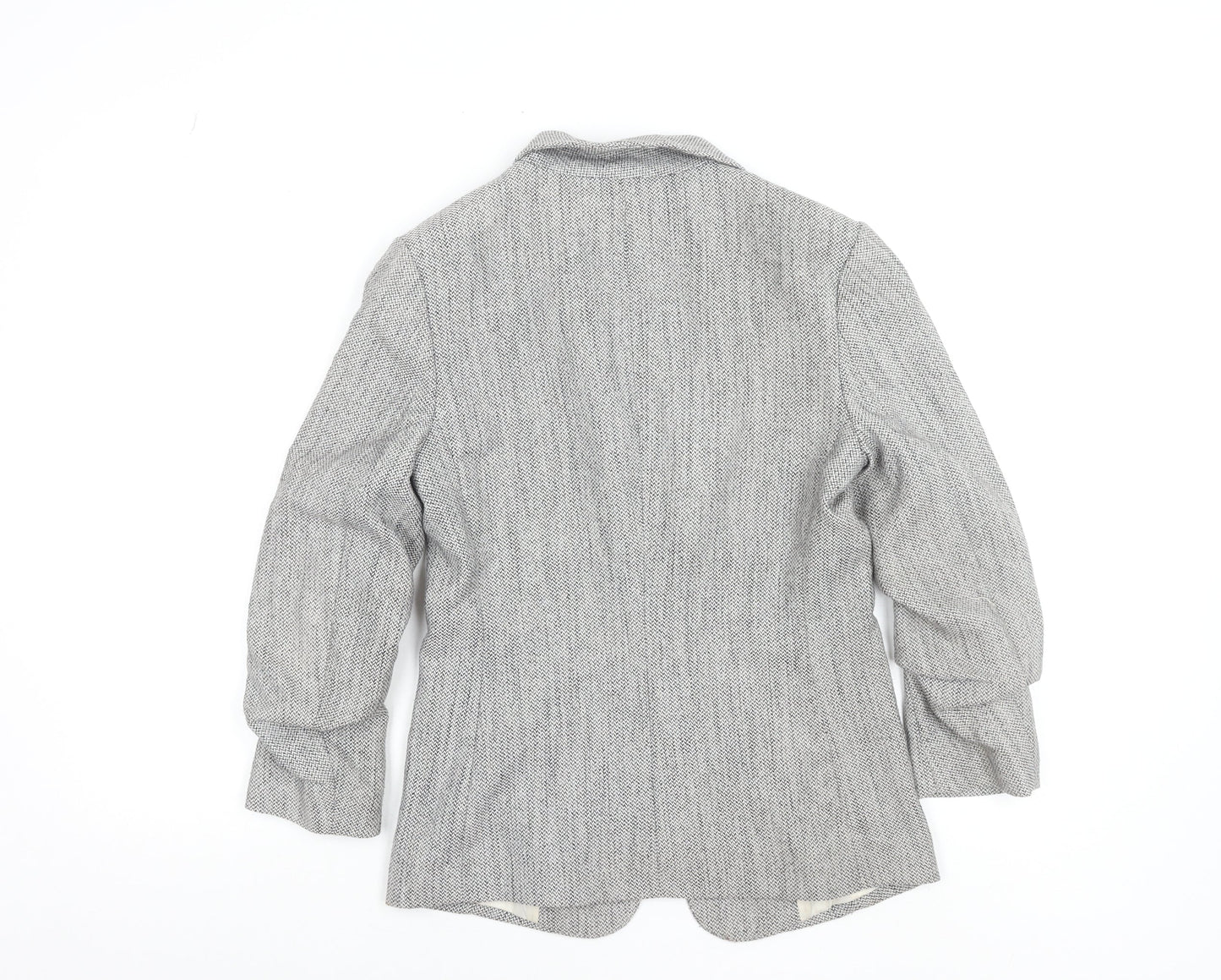 H&M Women's Grey Size 8 Shawl Collar Single-Breasted Blazer
