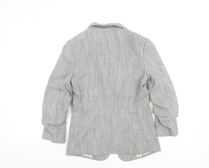 H&M Women's Grey Size 8 Shawl Collar Single-Breasted Blazer