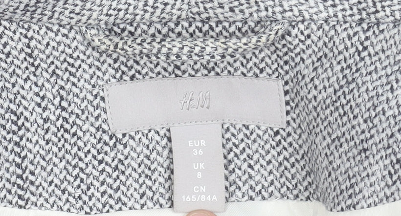 H&M Women's Grey Size 8 Shawl Collar Single-Breasted Blazer