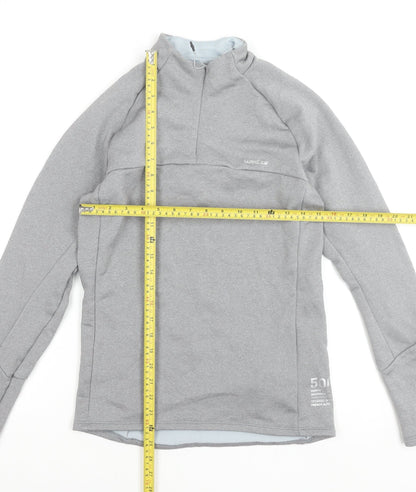 Wedze Womens Grey 1/4 Zip Fleece Ski Jacket Size S Regular Fit