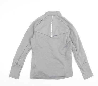Wedze Womens Grey 1/4 Zip Fleece Ski Jacket Size S Regular Fit