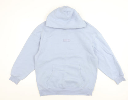 Blank Essentials Women’s Blue Pullover Hoodie Medium Cotton Blend