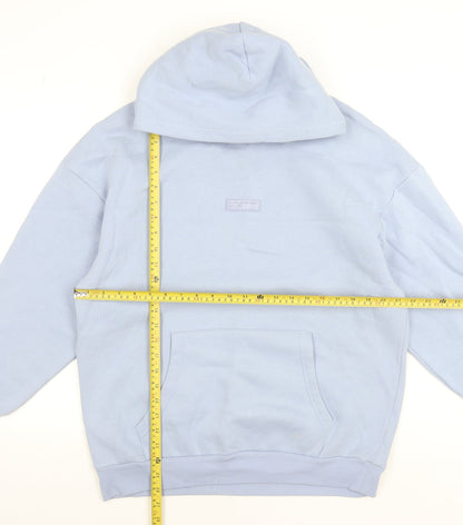 Blank Essentials Women’s Blue Pullover Hoodie Medium Cotton Blend