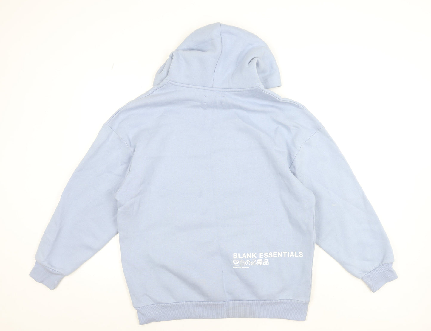 Blank Essentials Women’s Blue Pullover Hoodie Medium Cotton Blend