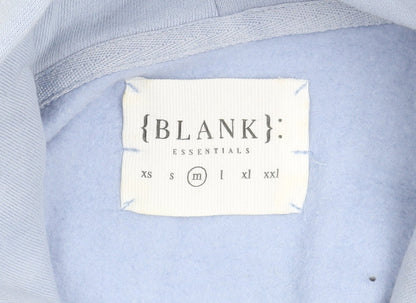 Blank Essentials Women’s Blue Pullover Hoodie Medium Cotton Blend