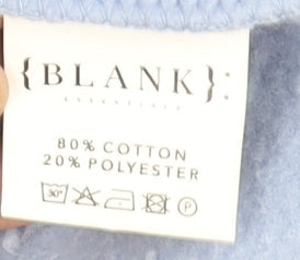 Blank Essentials Women’s Blue Pullover Hoodie Medium Cotton Blend