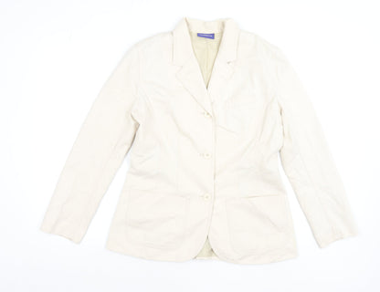 Womens UK Size 8 Liz Claiborne Beige Basic Jacket