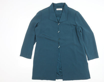 Jacques Vert Women's Blue Formal Mid-Length Overcoat Size 18