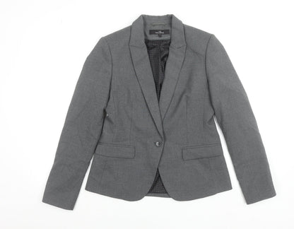 Next Women Grey Tailoring Single-Breasted Blazer Size 12