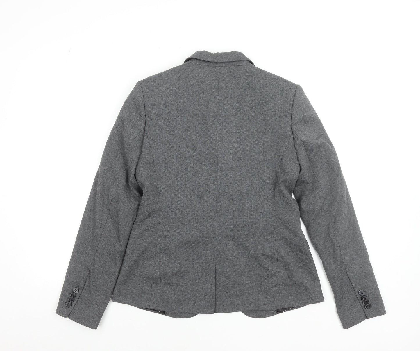 Next Women Grey Tailoring Single-Breasted Blazer Size 12