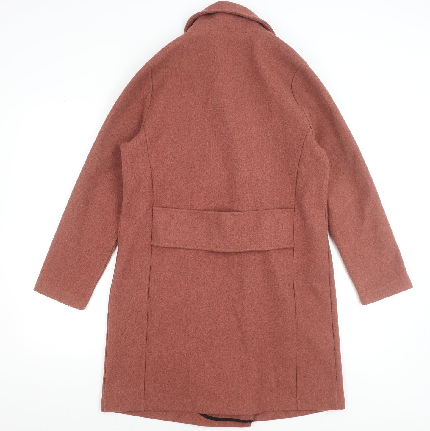 Tu Womens Brown Pea Coat Size 8 Buttoned Mid-Length Wool Style Classic