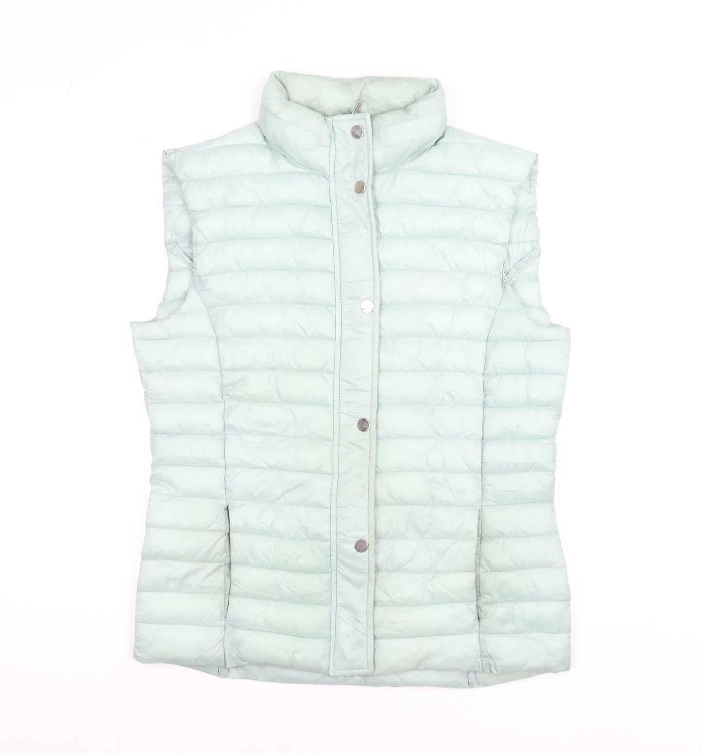 Classic Womens Green Quilted Puffer Waistcoat Size 12