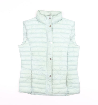 Classic Womens Green Quilted Puffer Waistcoat Size 12
