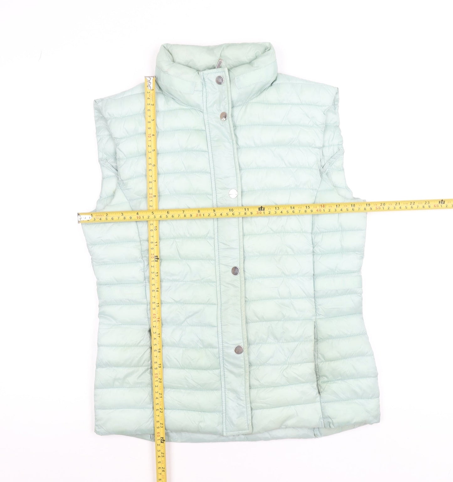 Classic Womens Green Quilted Puffer Waistcoat Size 12