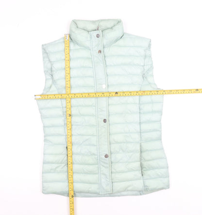Classic Womens Green Quilted Puffer Waistcoat Size 12