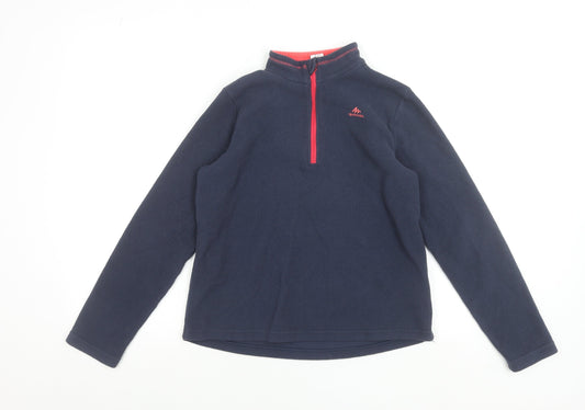 Quechua Girls Blue 12-13 Years Fleece 1/4 Zip Pullover Sweatshirt