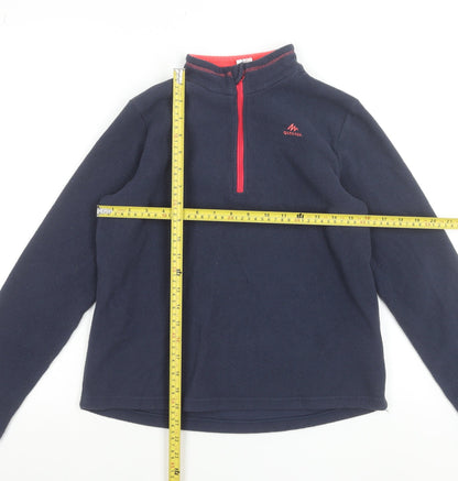 Quechua Girls Blue 12-13 Years Fleece 1/4 Zip Pullover Sweatshirt