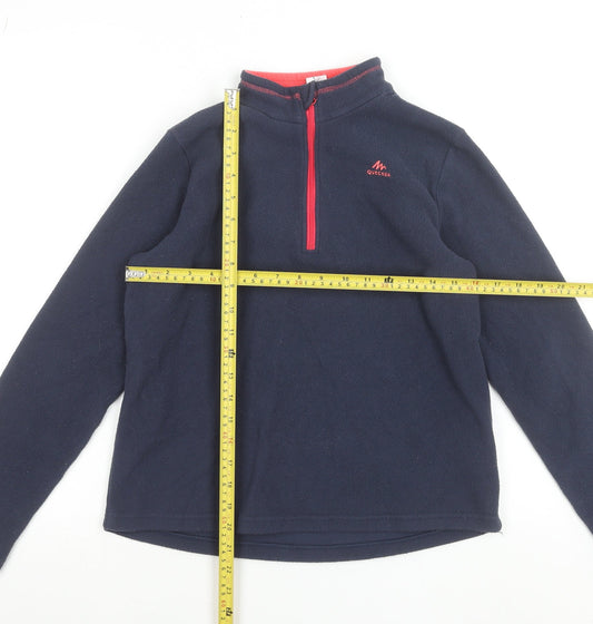 Quechua Girls Blue 12-13 Years Fleece 1/4 Zip Pullover Sweatshirt