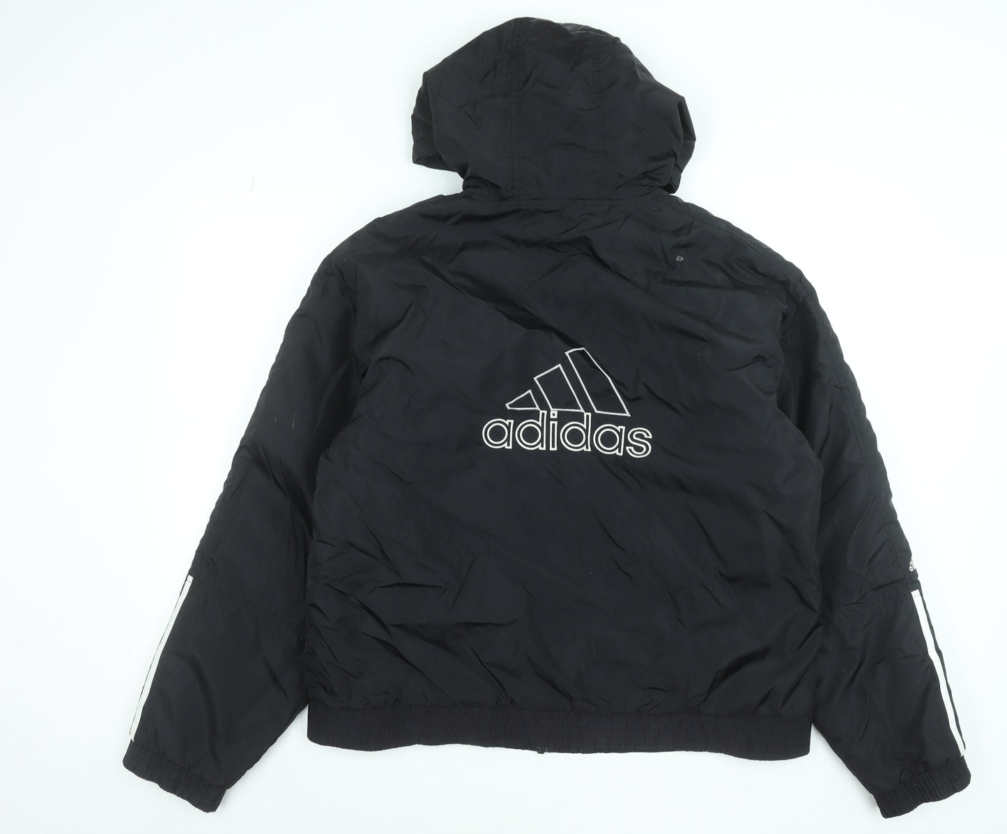 Adidas Men's Black Puffer Jacket M Hooded Full Zip Winter Coat