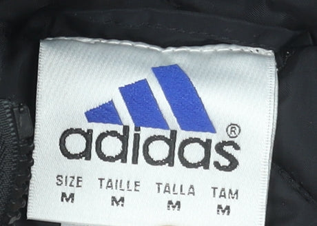 Adidas Men's Black Puffer Jacket M Hooded Full Zip Winter Coat