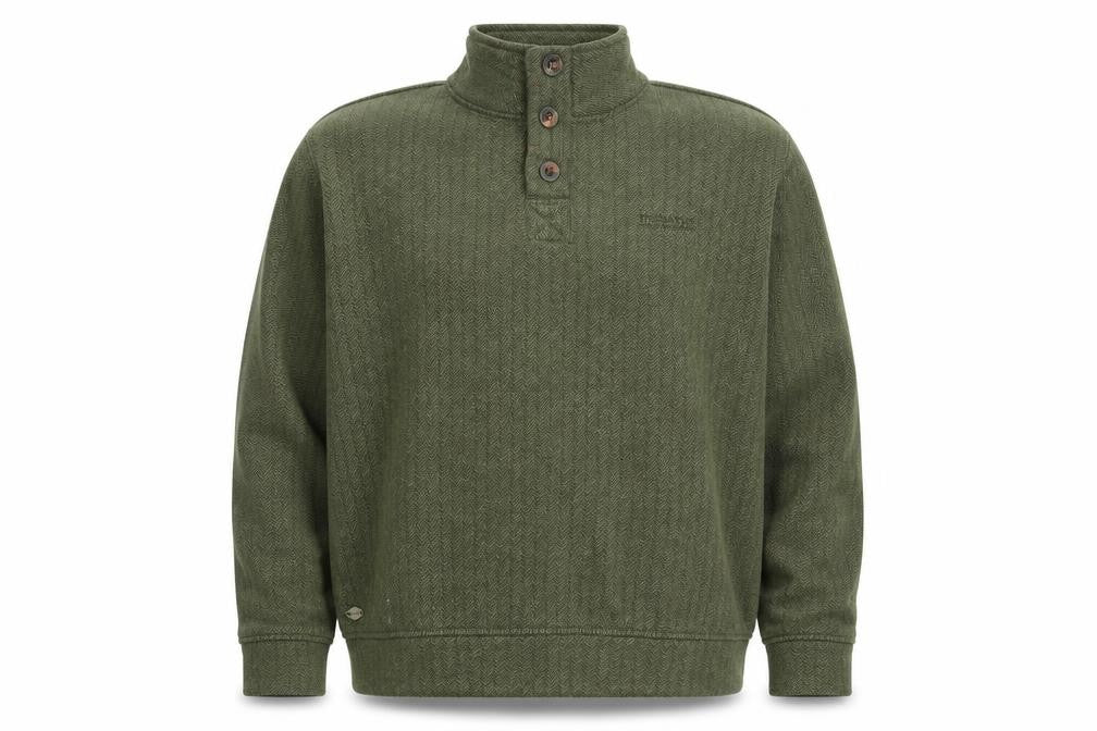 Mens UK Size 2XL Regatta Green Henley Sweatshirt