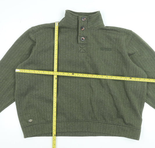 Mens UK Size 2XL Regatta Green Henley Sweatshirt
