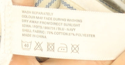 FatFace Women’s Blue Striped Cotton Blend Blazer Jacket Size 10