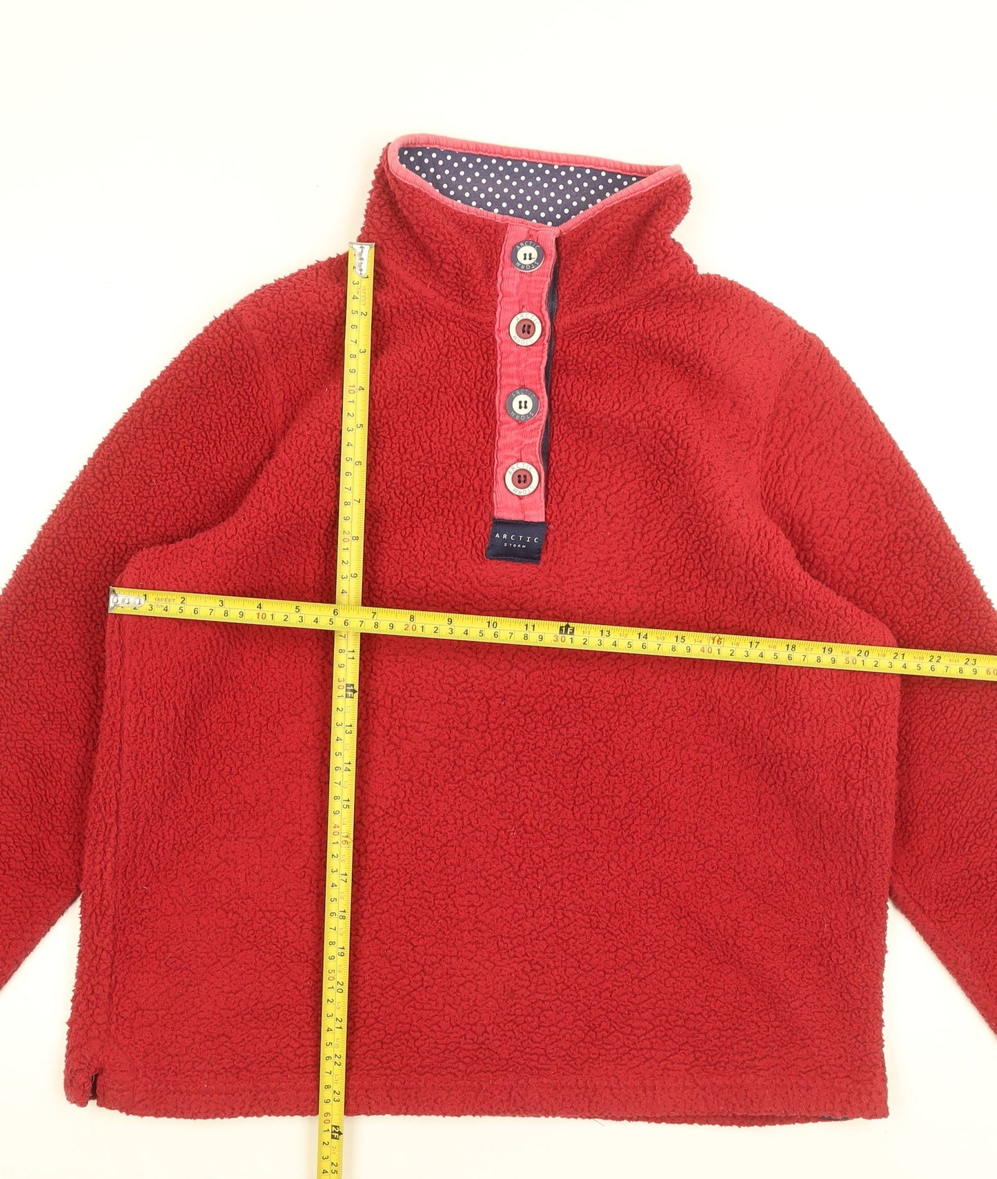 Arctic Storm Women’s Red Fleece Henley Sweatshirt Size M