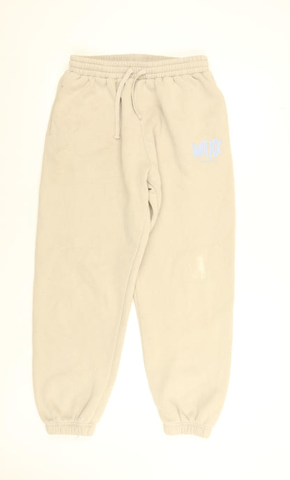 White Fox Women's Beige Sweatpants Jogger M Cotton Blend