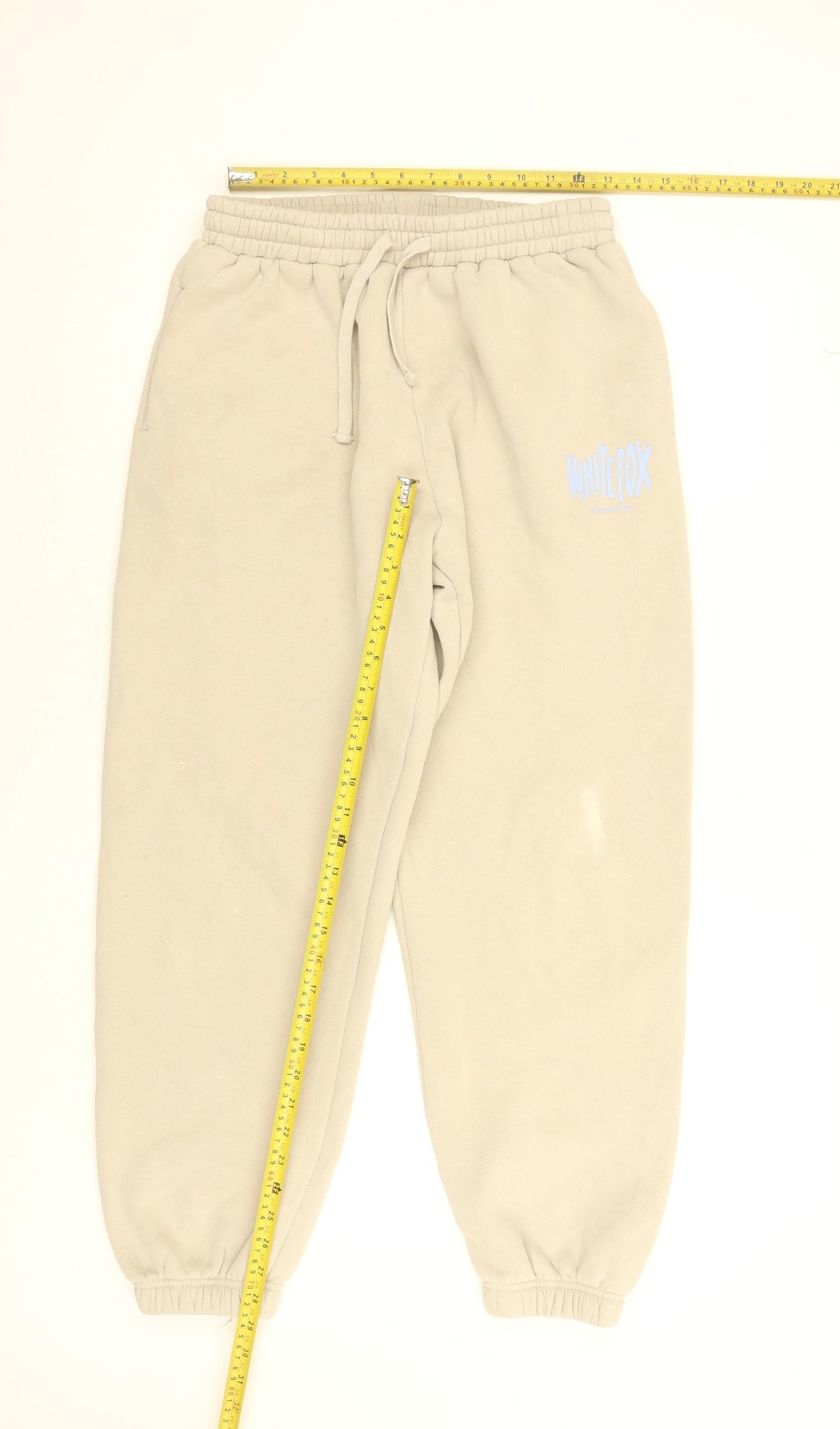 White Fox Women's Beige Sweatpants Jogger M Cotton Blend