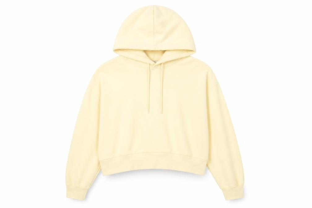 Weekday Womens Beige XS Pullover Hoodie Cotton Blend