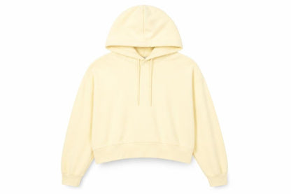 Weekday Womens Beige XS Pullover Hoodie Cotton Blend