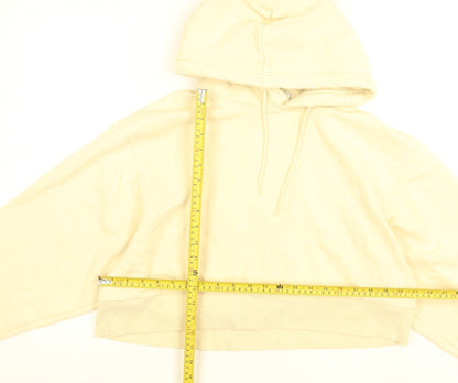Weekday Womens Beige XS Pullover Hoodie Cotton Blend
