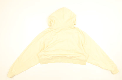 Weekday Womens Beige XS Pullover Hoodie Cotton Blend