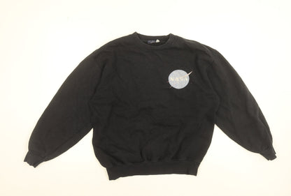 Topman Men's Black NASA Graphic Sweatshirt Size S Pullover Crew Neck