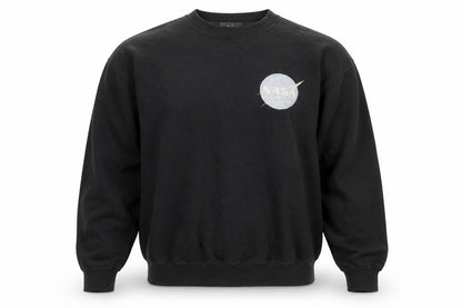 Topman Men's Black NASA Graphic Sweatshirt Size S Pullover Crew Neck