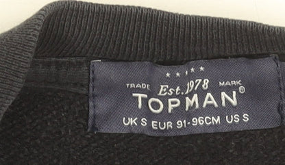 Topman Men's Black NASA Graphic Sweatshirt Size S Pullover Crew Neck