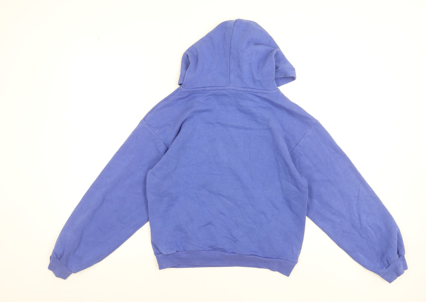H&M Boys Blue Pullover Hoodie UK 10-12 Years Cotton Blend