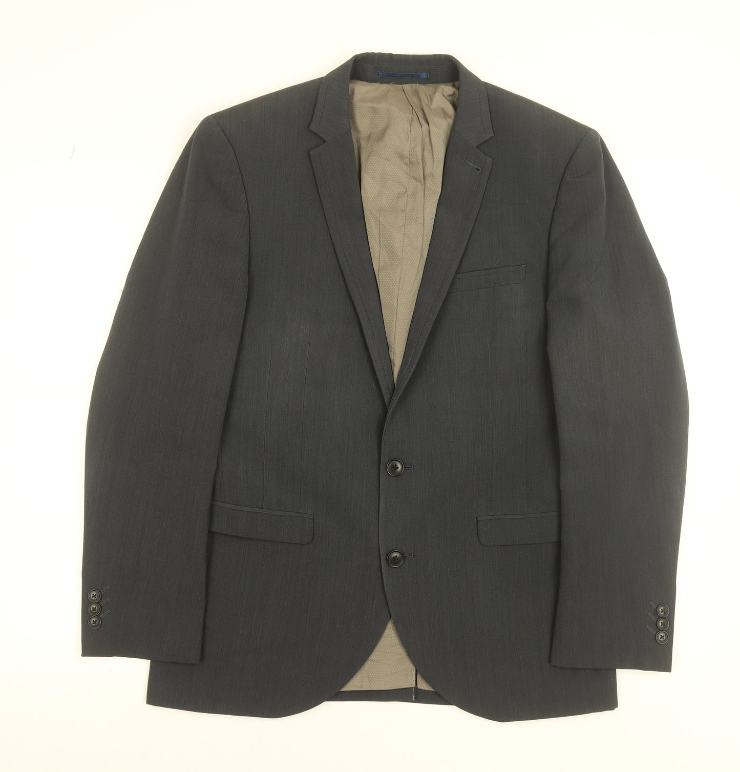 Next Men's Grey 40S Wool Blend Single-Breasted Suit Jacket
