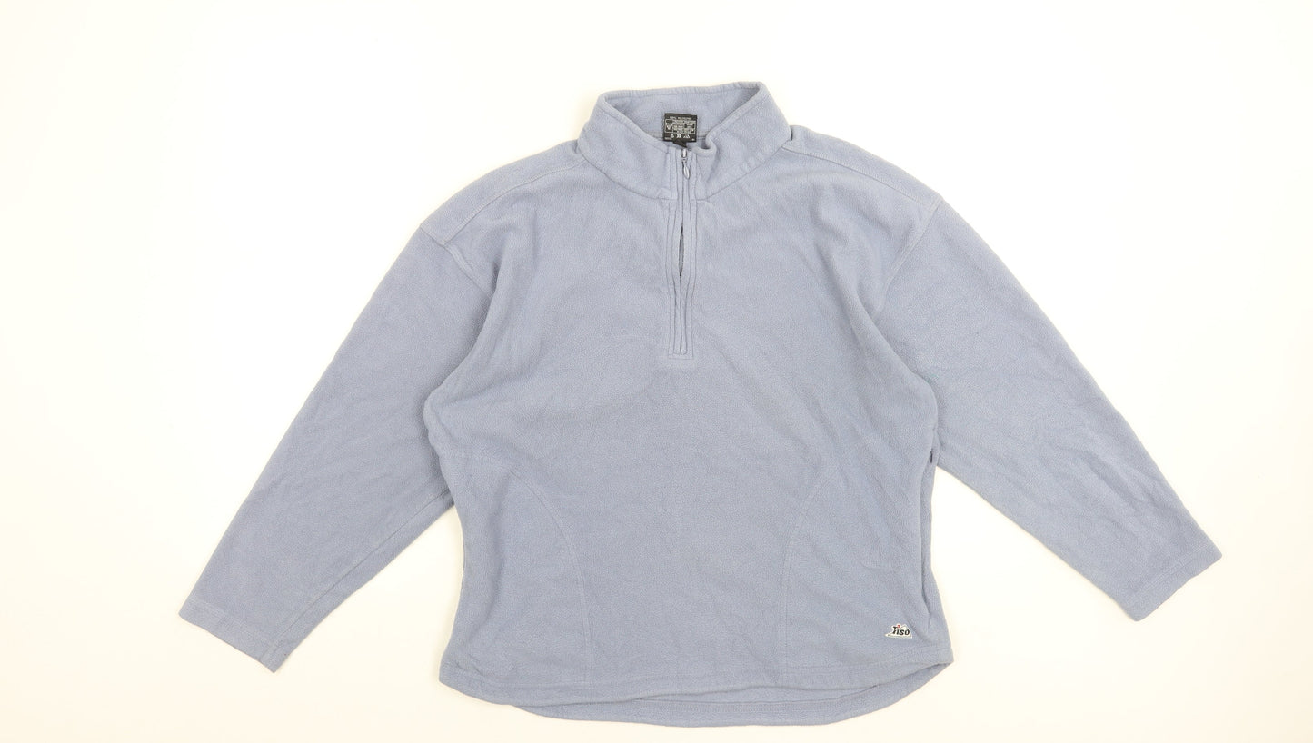 Tiso Women's Blue Microfleece 1/2 Zip Pullover Sweatshirt Size 14