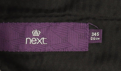 Next Men's Black Wool Blend Dress Trousers 34S Regular Fit