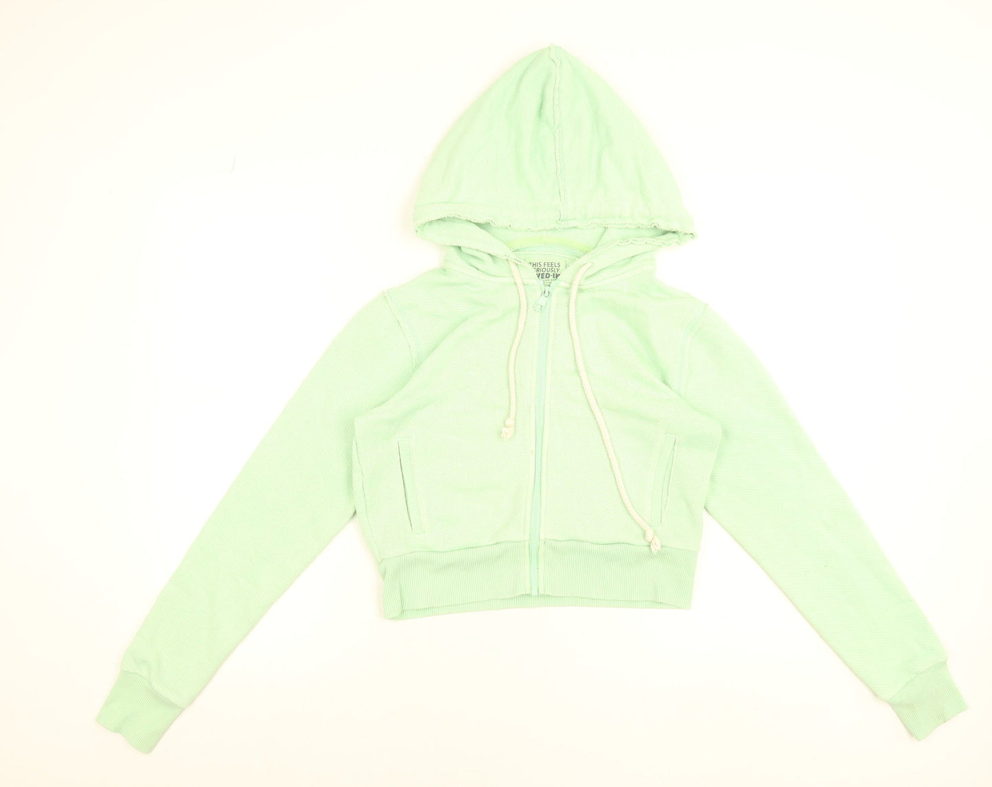 American Eagle Women’s Mint Green Full Zip Hoodie Size Small