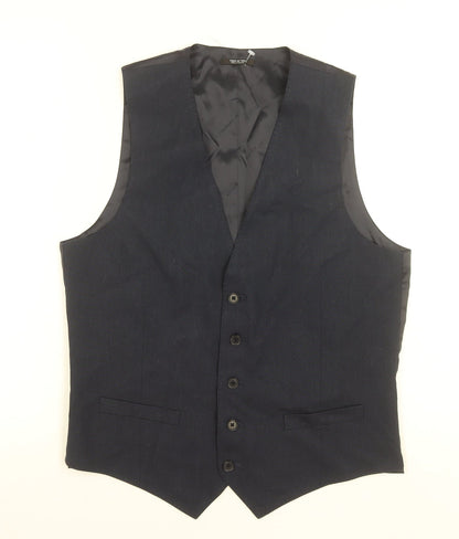 Marks and Spencer Autograph Men's Grey Waistcoat 38 Chest Linen Blend