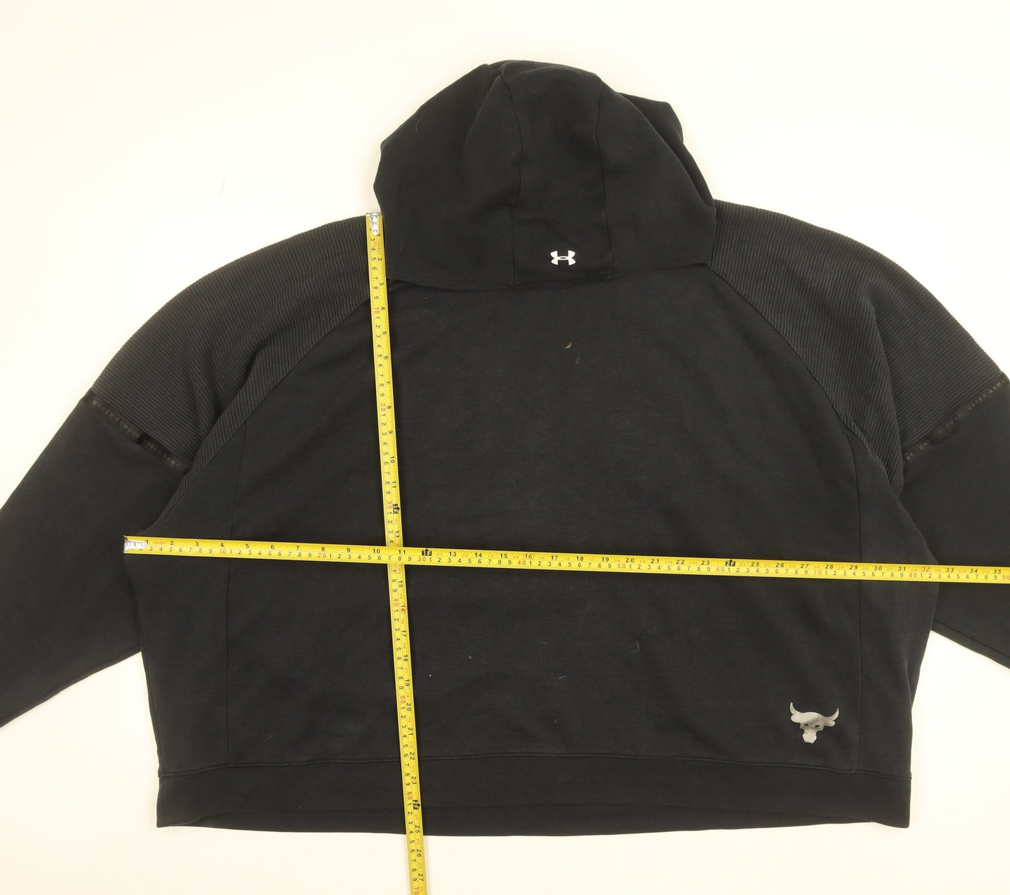 Under Armour Men’s Black Medium Pullover Hoodie Loose Fit Project Rock Gym Wear